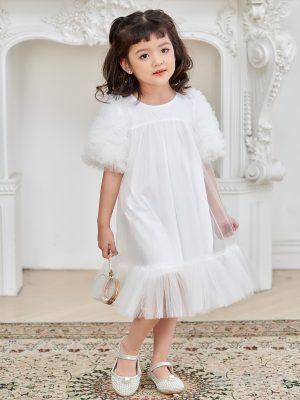 Đầm công chúa nơ bồng màu trắng – Gemini