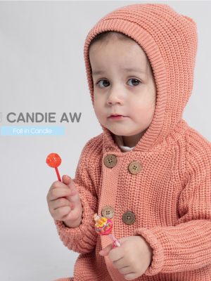 Áo khoác len có mũ BU Candie – BU Baby